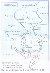 Territory of the Philadelphia Annual Conference of the Methodist Episcopal Church, 1844 -1868